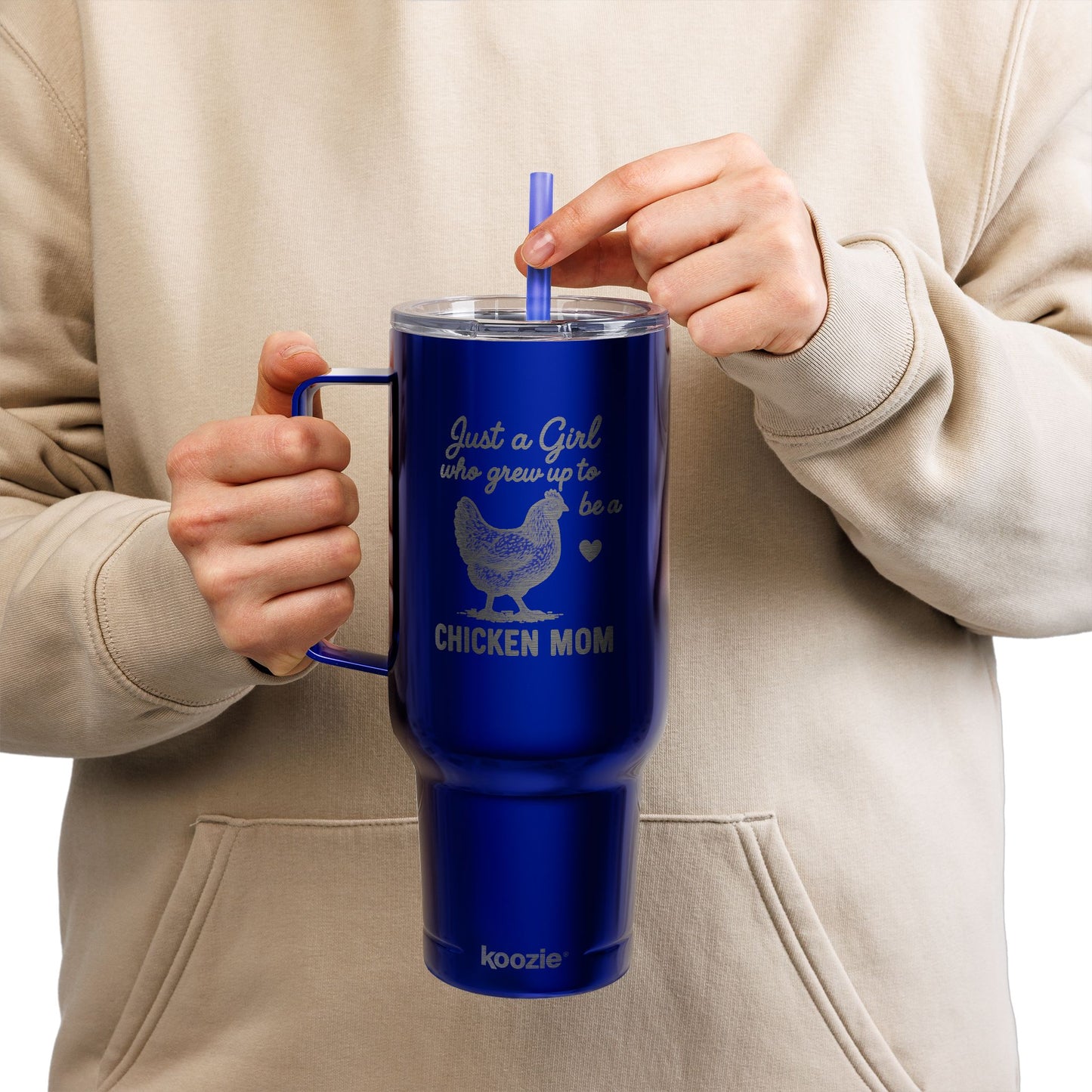 Just a Girl Who Grew Up to Be a Chicken Mom – 40oz Travel Tumbler