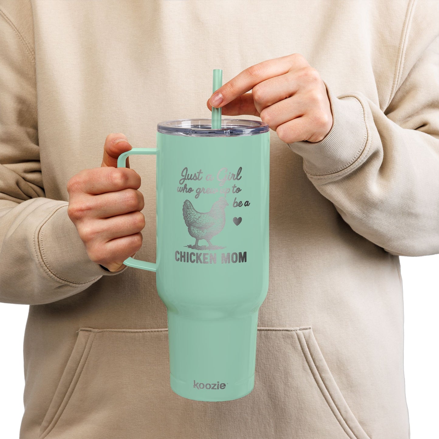 Just a Girl Who Grew Up to Be a Chicken Mom – 40oz Travel Tumbler