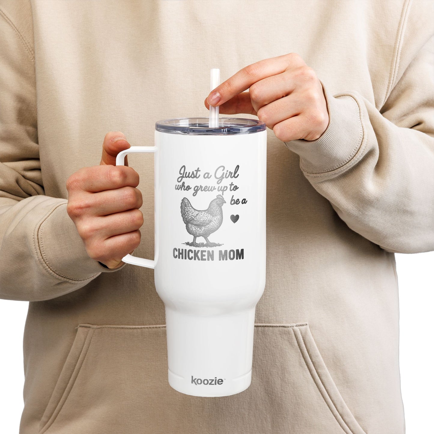 Just a Girl Who Grew Up to Be a Chicken Mom – 40oz Travel Tumbler