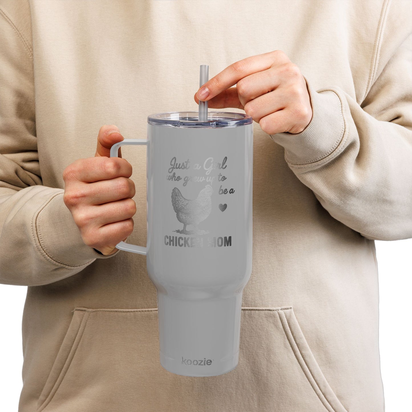 Just a Girl Who Grew Up to Be a Chicken Mom – 40oz Travel Tumbler