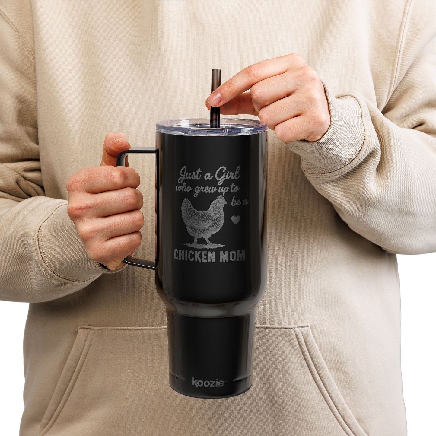 Just a Girl Who Grew Up to Be a Chicken Mom – 40oz Travel Tumbler