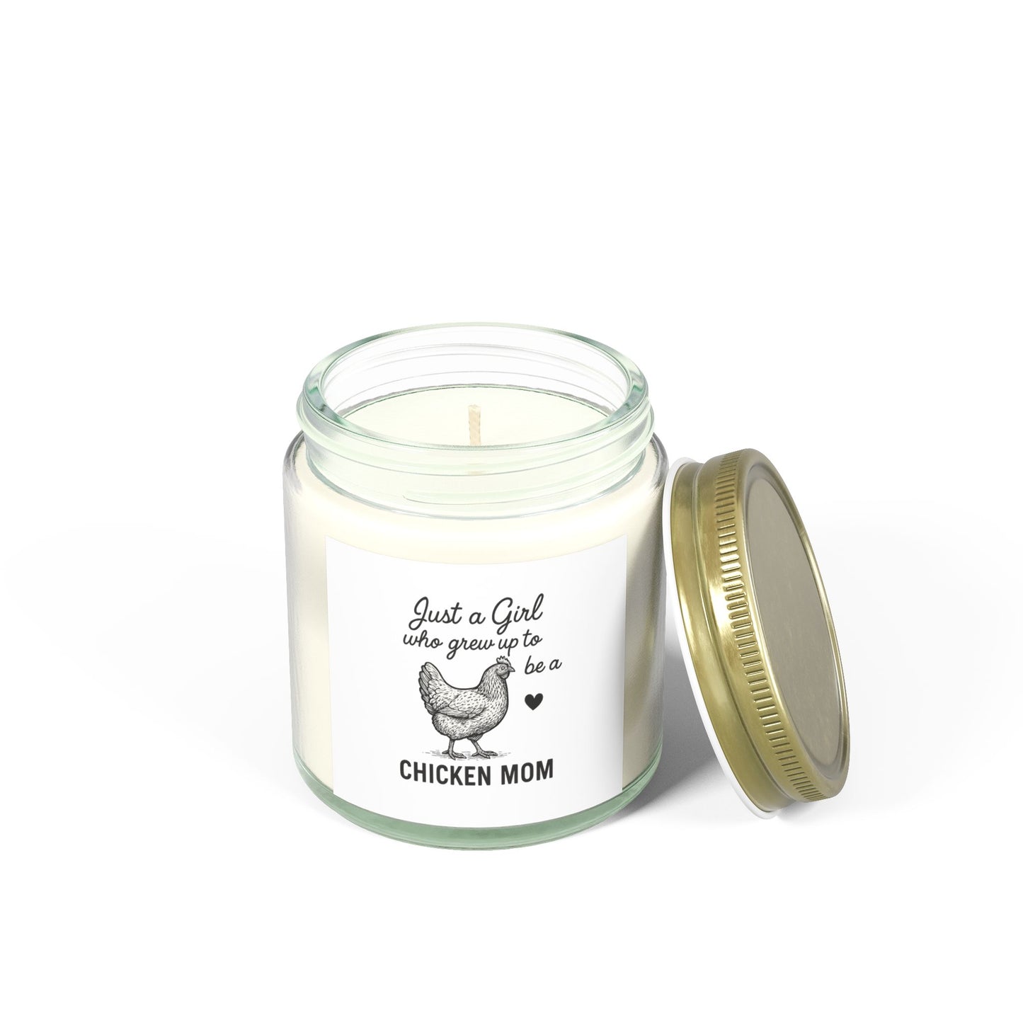 Just a Girl Chicken Mom Scented Candle - Coconut Apricot Wax (4oz, 9oz)