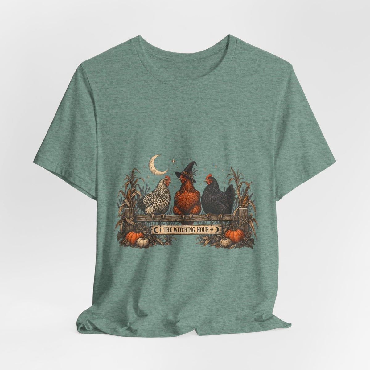 The Witching Hour Hens Tee – Vintage Farm Halloween Shirt
