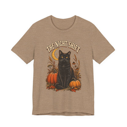 The Night Shift Barn Cat Tee – Vintage Fall Graphic