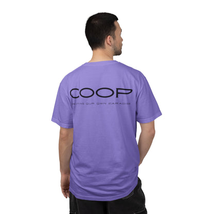 COOP Minimalist Logo T-Shirt — 'Creating Our Own Paradise' Back Print