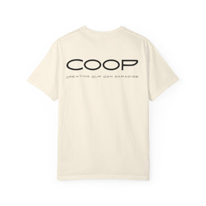 COOP Minimalist Logo T-Shirt — 'Creating Our Own Paradise' Back Print