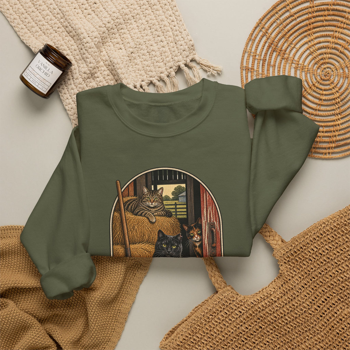 Barn Cat Social Club Crewneck – Vintage Farm Sweatshirt