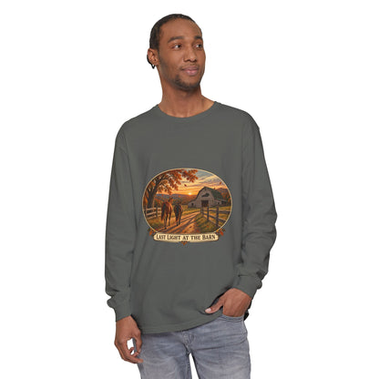 Last Light at the Barn Long Sleeve – Garment-Dyed Farm Tee
