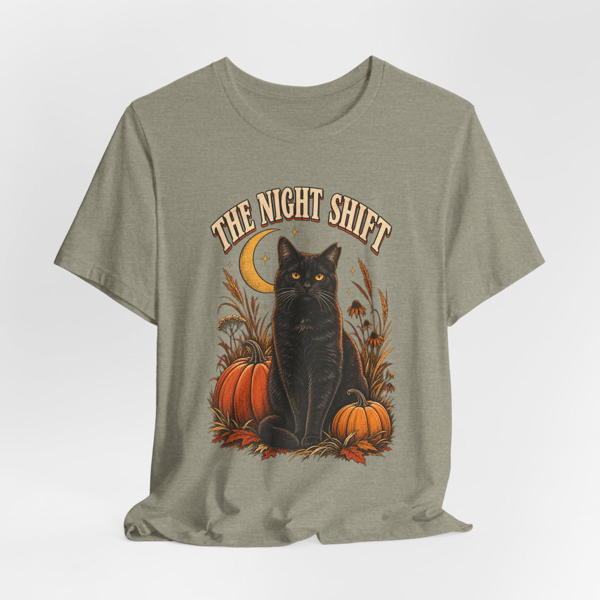 The Night Shift Barn Cat Tee – Vintage Fall Graphic