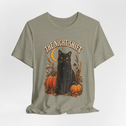 The Night Shift Barn Cat Tee – Vintage Fall Graphic