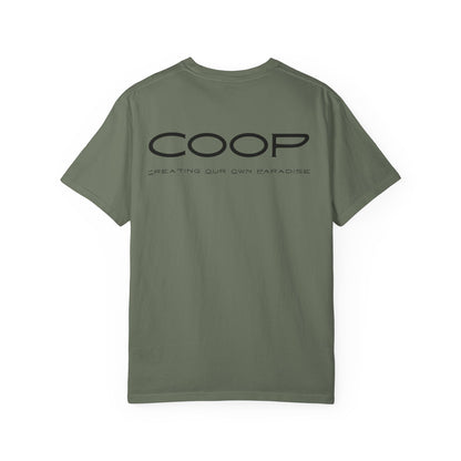 COOP Minimalist Logo T-Shirt — 'Creating Our Own Paradise' Back Print