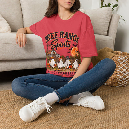 Free Range Spirits T-Shirt — Halloween Farm Ghosts Graphic