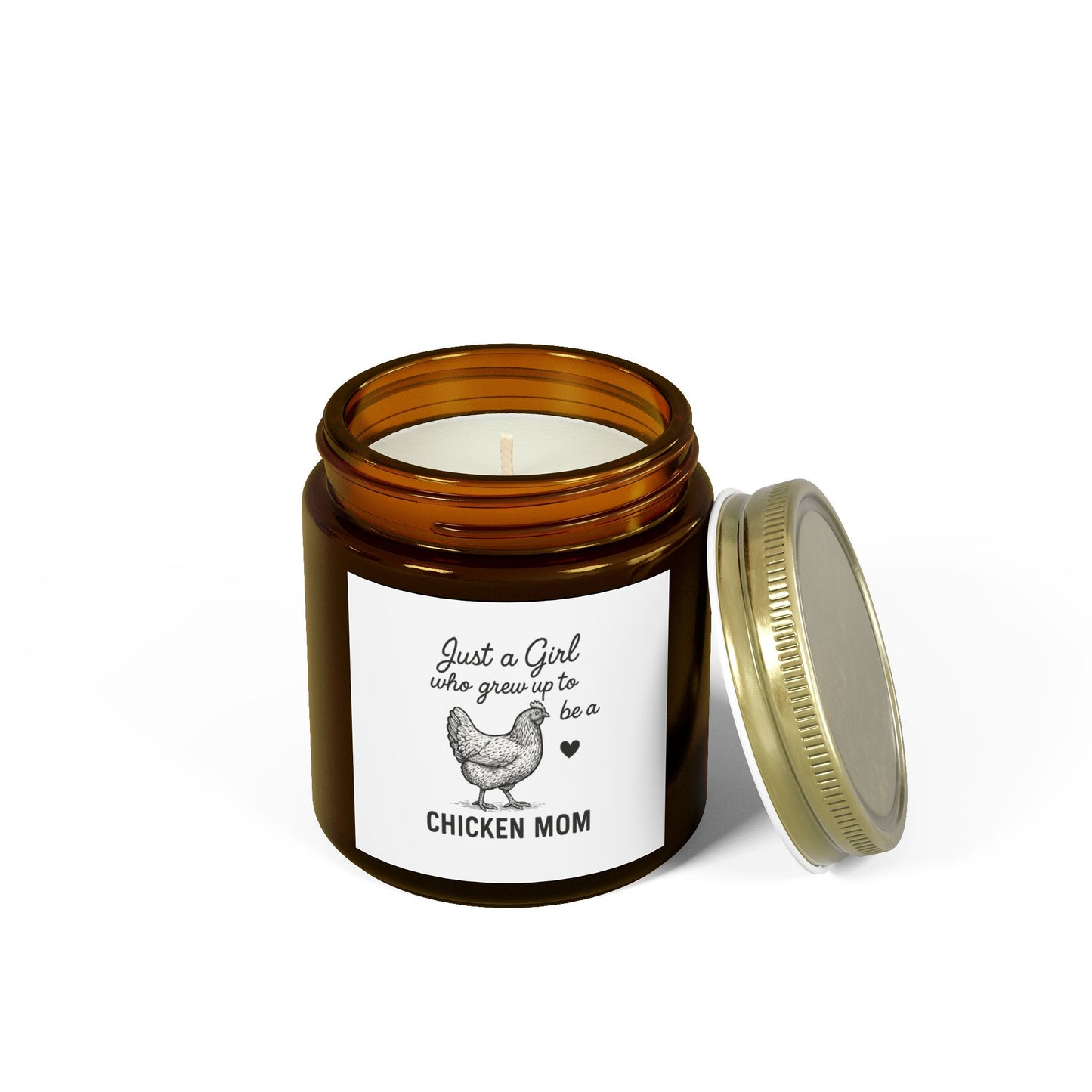 Just a Girl Chicken Mom Scented Candle - Coconut Apricot Wax (4oz, 9oz)