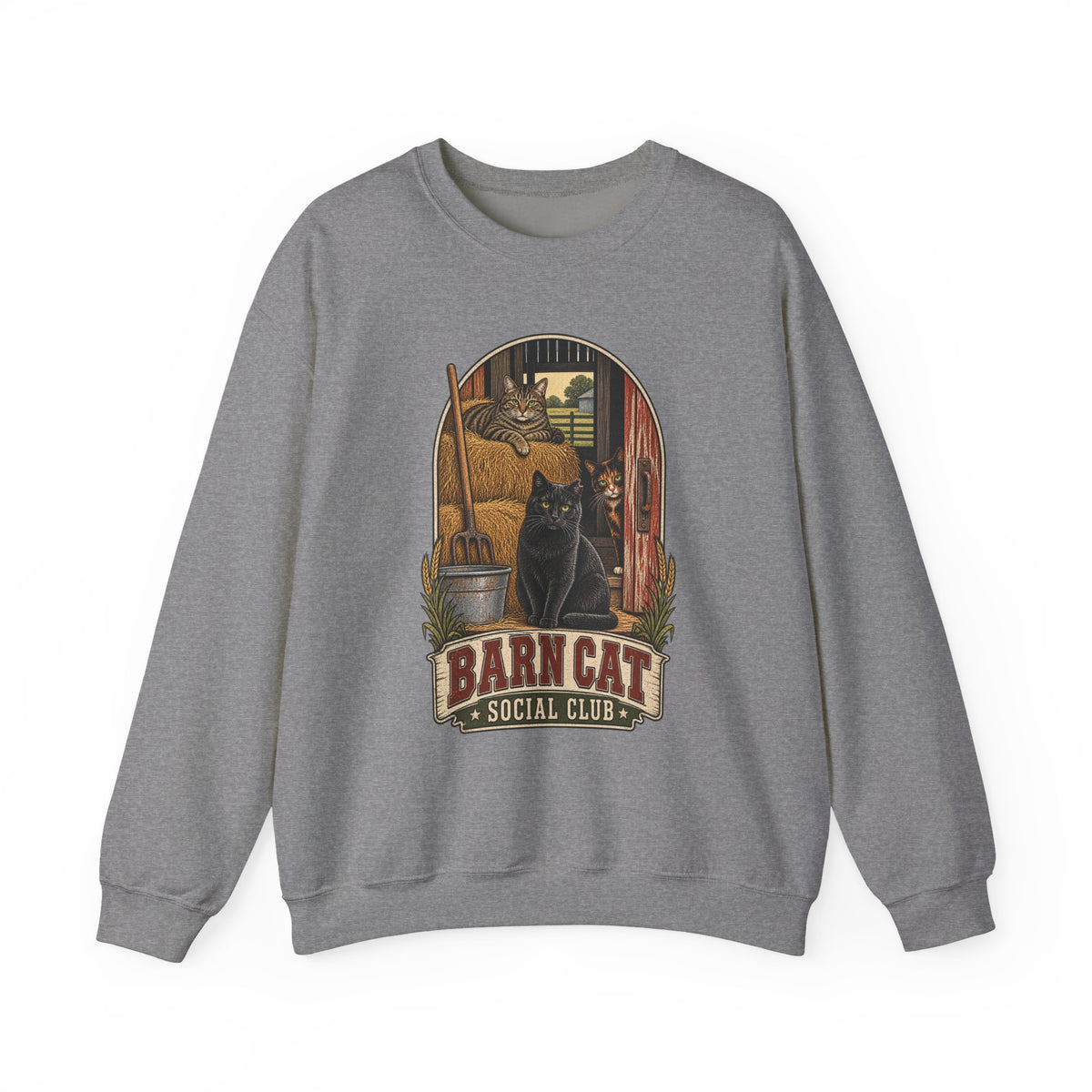 Barn Cat Social Club Crewneck – Vintage Farm Sweatshirt