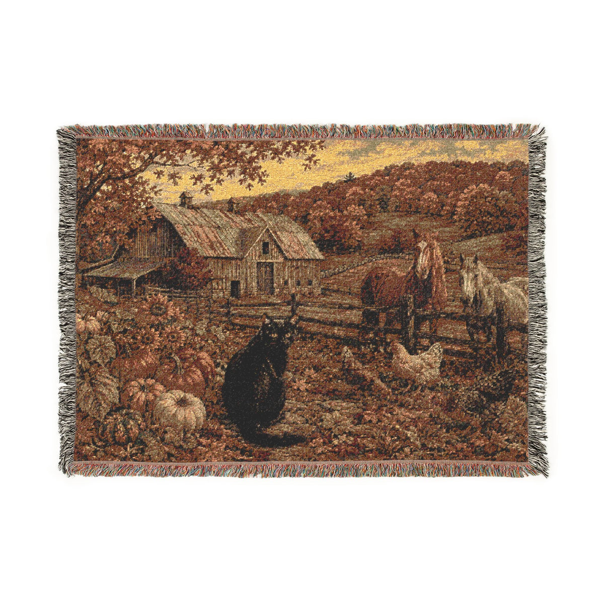 Autumn at GrayLou Farm Woven Blanket – Heirloom Cotton Throw
