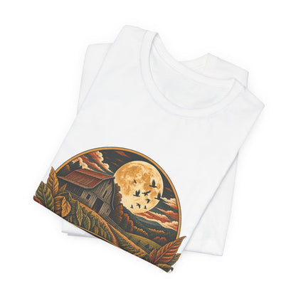 Harvest Moon Barn Tee – Vintage Autumn Farm Graphic