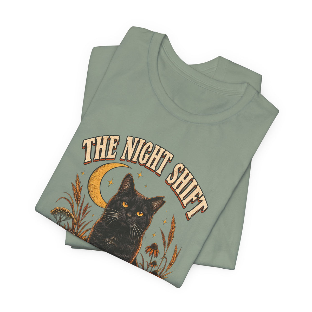 The Night Shift Barn Cat Tee – Vintage Fall Graphic
