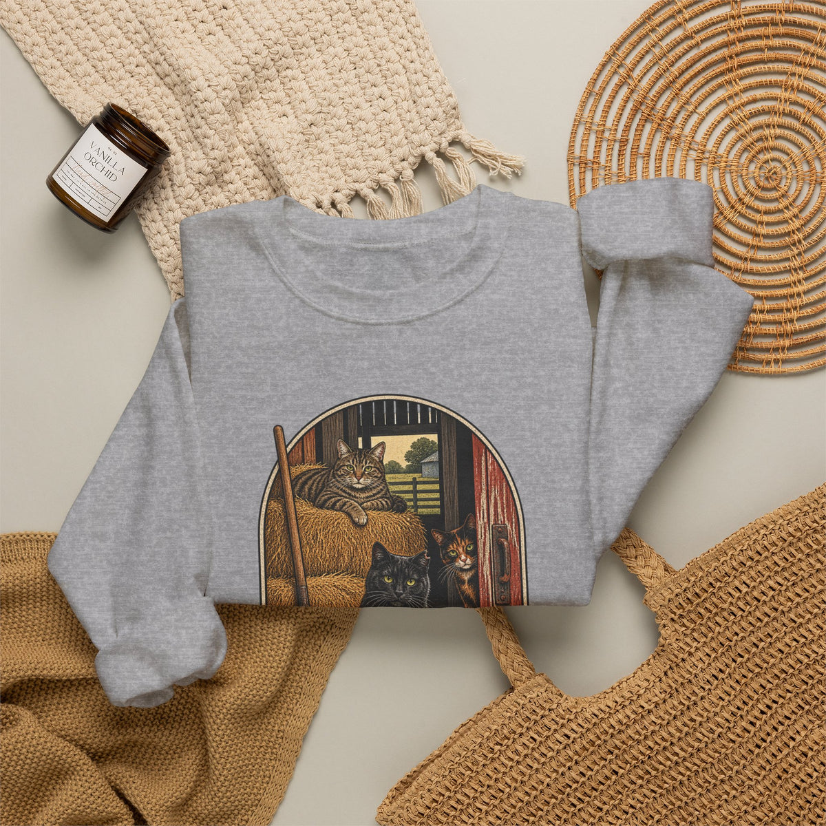 Barn Cat Social Club Crewneck – Vintage Farm Sweatshirt