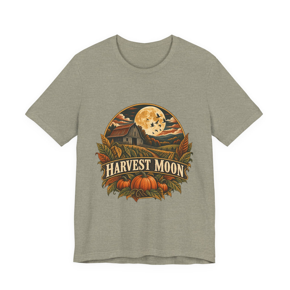 Harvest Moon Barn Tee – Vintage Autumn Farm Graphic