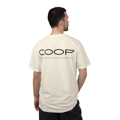 COOP Minimalist Logo T-Shirt — 'Creating Our Own Paradise' Back Print