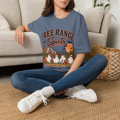 Free Range Spirits T-Shirt — Halloween Farm Ghosts Graphic