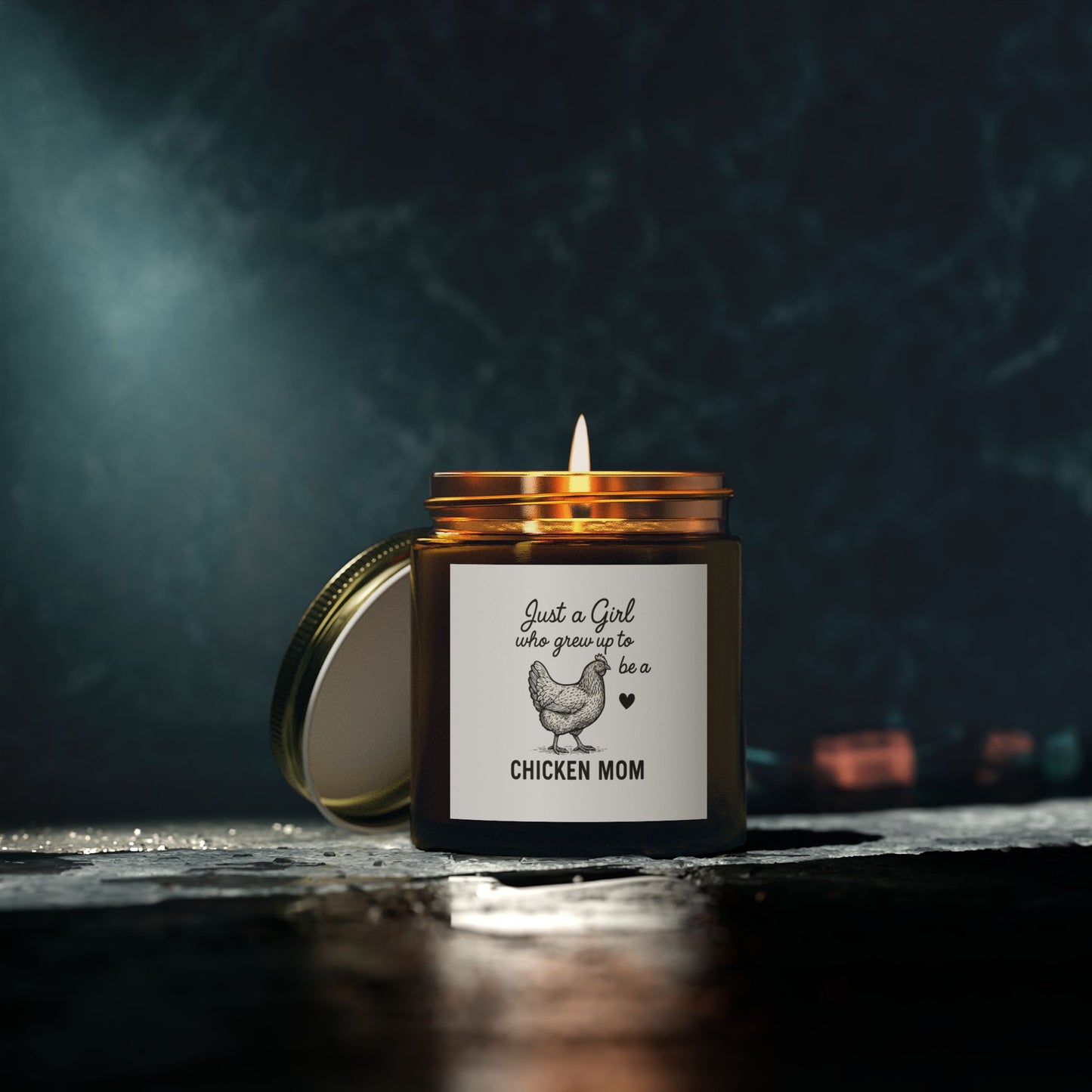 Just a Girl Chicken Mom Scented Candle - Coconut Apricot Wax (4oz, 9oz)