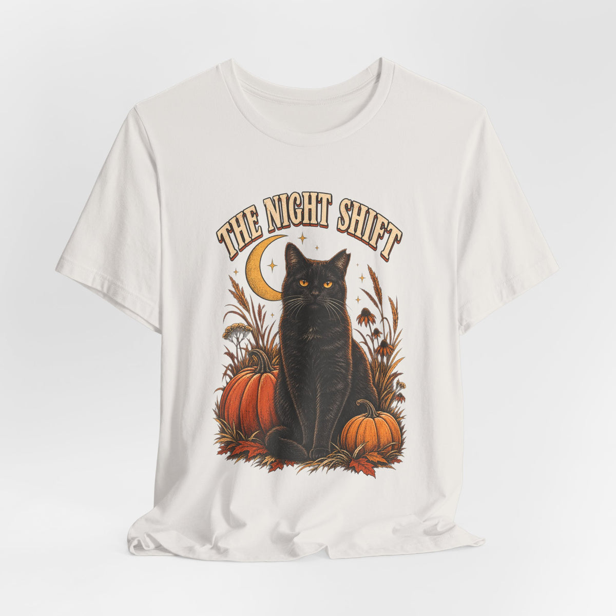 The Night Shift Barn Cat Tee – Vintage Fall Graphic