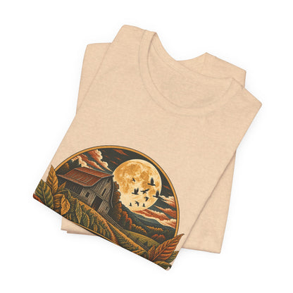 Harvest Moon Barn Tee – Vintage Autumn Farm Graphic