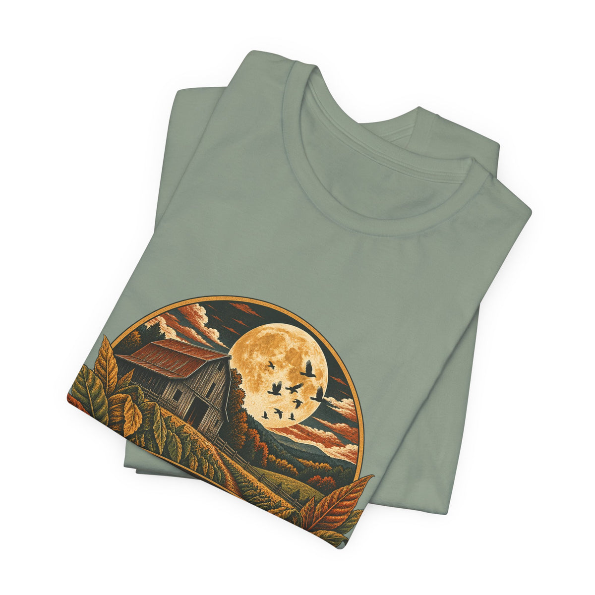 Harvest Moon Barn Tee – Vintage Autumn Farm Graphic