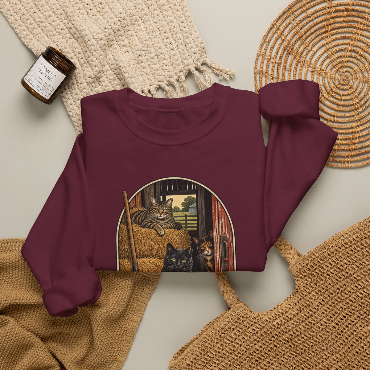 Copy of Barn Cat Social Club Crewneck – Vintage Farm Sweatshirt