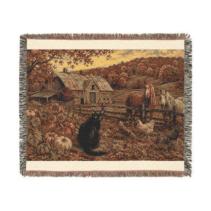 Autumn at GrayLou Farm Woven Blanket – Heirloom Cotton Throw