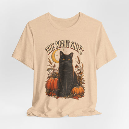 The Night Shift Barn Cat Tee – Vintage Fall Graphic