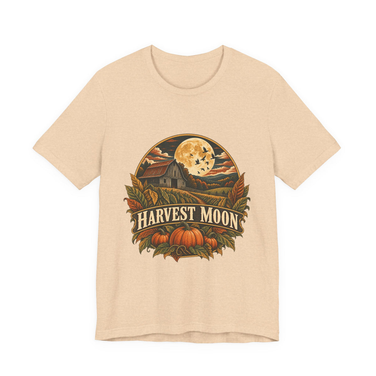 Harvest Moon Barn Tee – Vintage Autumn Farm Graphic