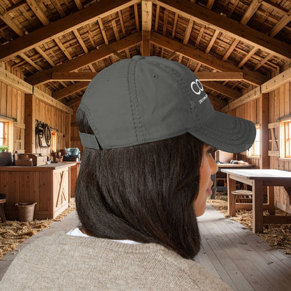 Distressed Dad Hat with COOP: Creating Our Own Paradise Embroidery