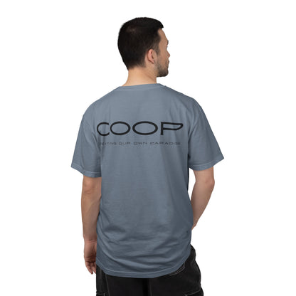 COOP Minimalist Logo T-Shirt — 'Creating Our Own Paradise' Back Print