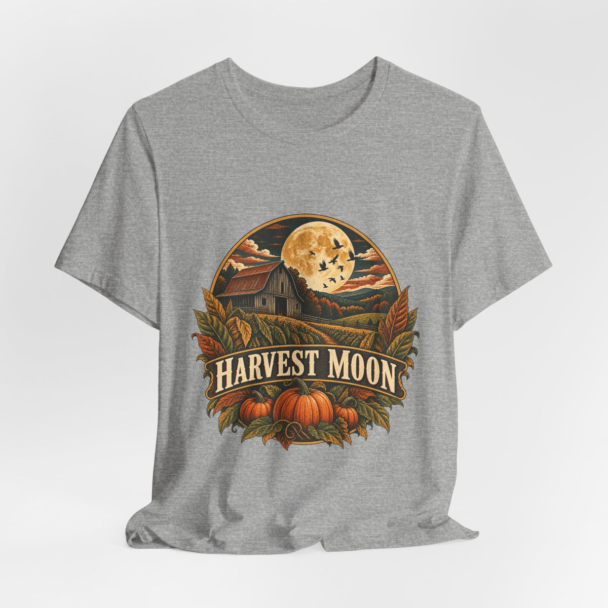 Harvest Moon Barn Tee – Vintage Autumn Farm Graphic