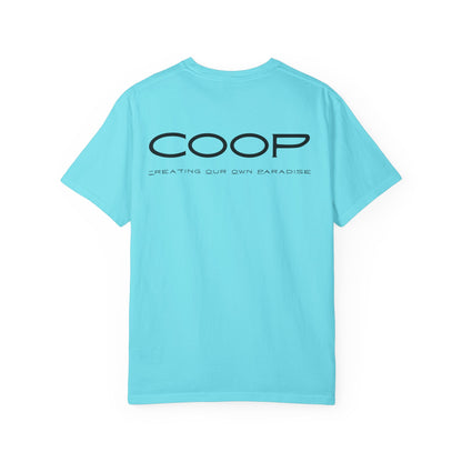COOP Minimalist Logo T-Shirt — 'Creating Our Own Paradise' Back Print