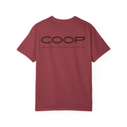 COOP Minimalist Logo T-Shirt — 'Creating Our Own Paradise' Back Print