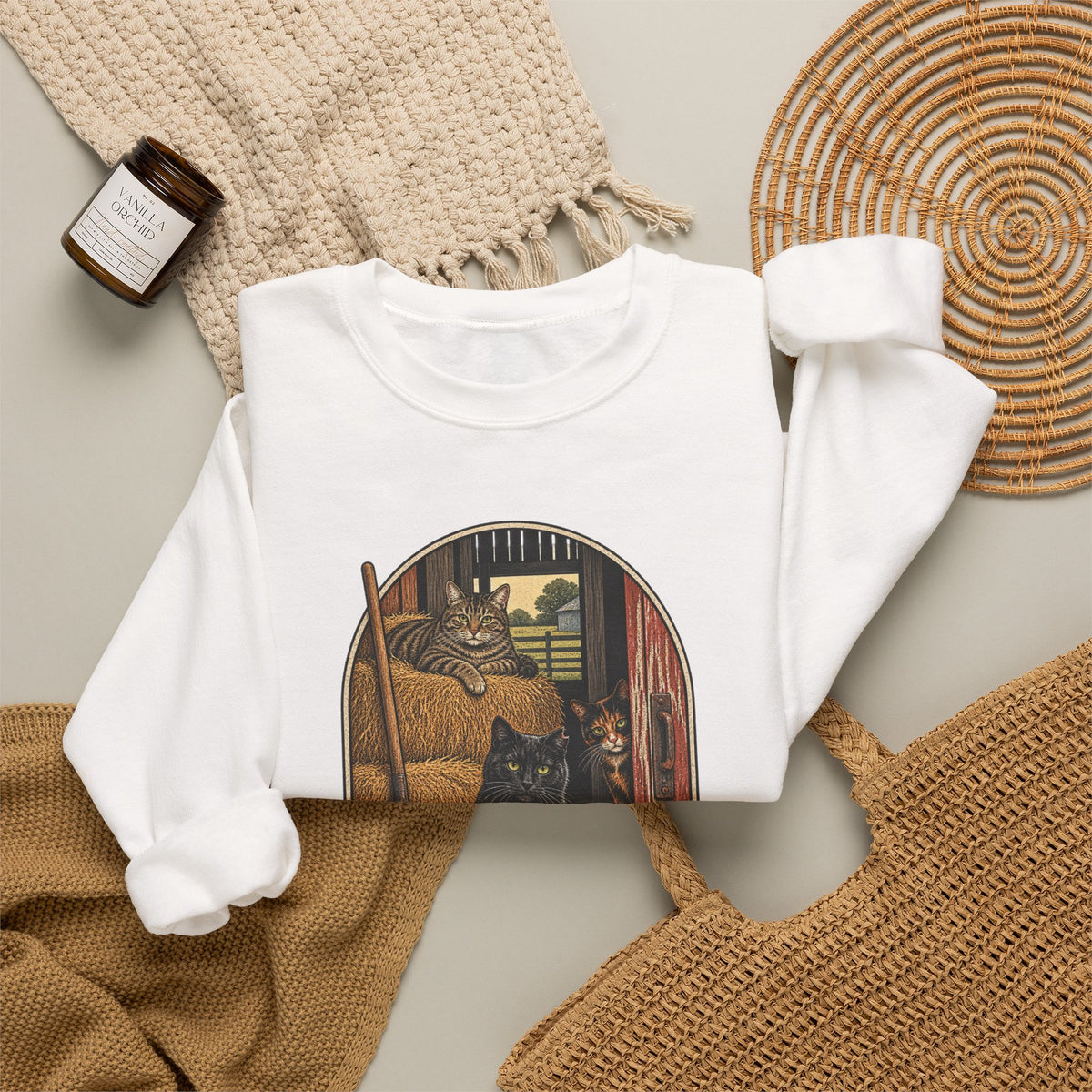 Copy of Barn Cat Social Club Crewneck – Vintage Farm Sweatshirt