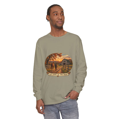 Last Light at the Barn Long Sleeve – Garment-Dyed Farm Tee