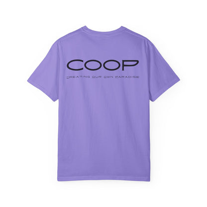 COOP Minimalist Logo T-Shirt — 'Creating Our Own Paradise' Back Print