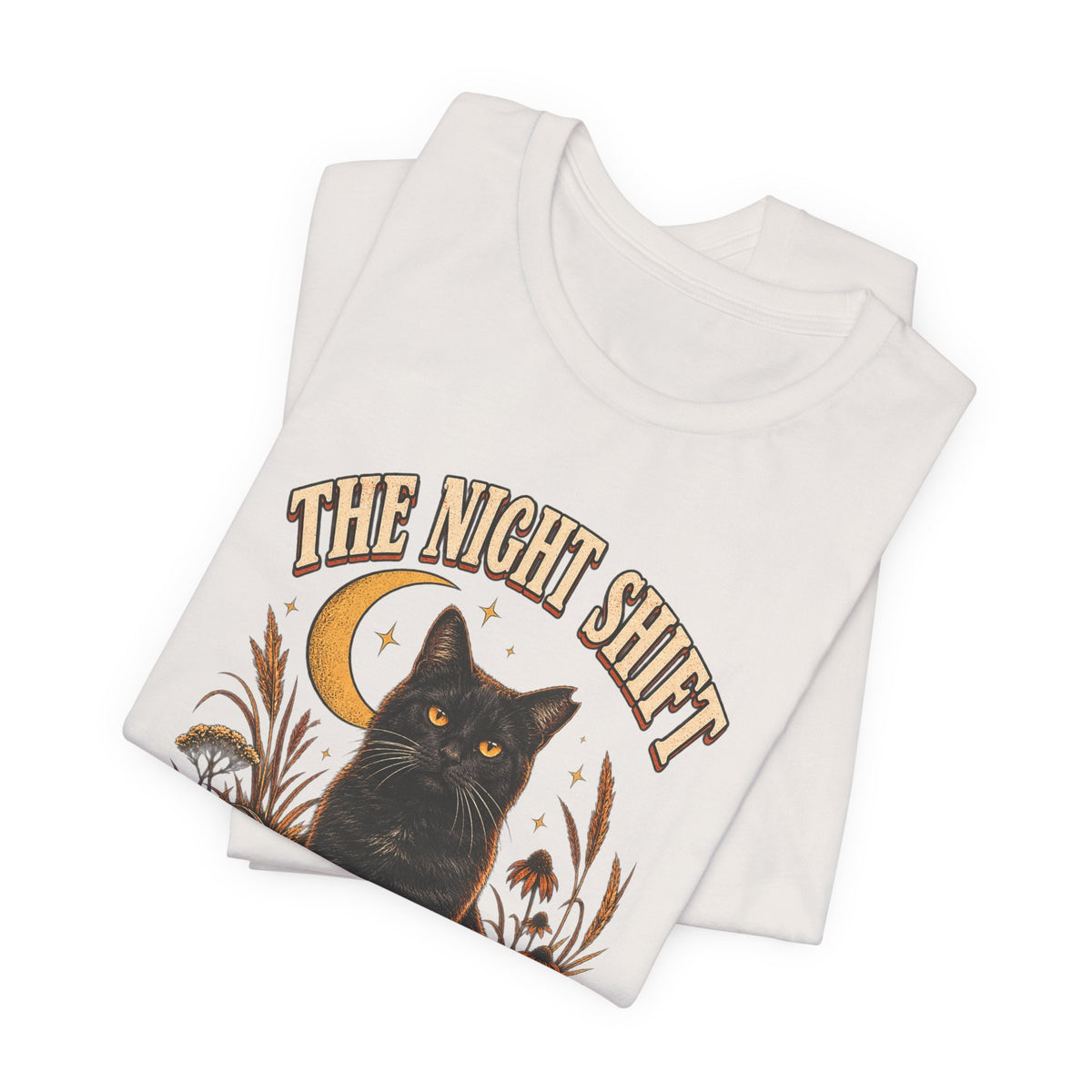 The Night Shift Barn Cat Tee – Vintage Fall Graphic