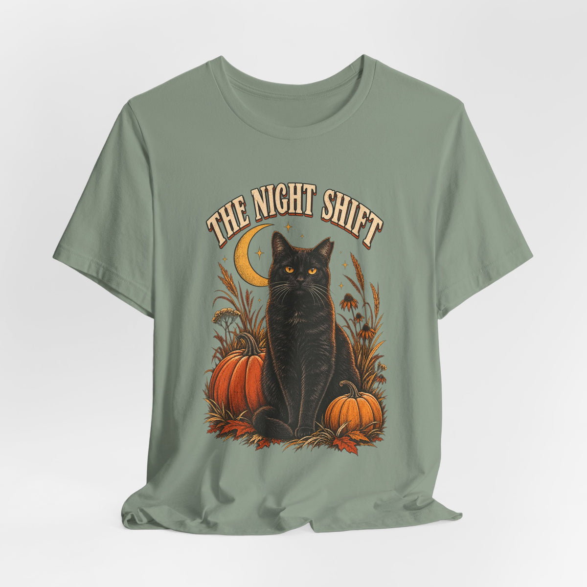 The Night Shift Barn Cat Tee – Vintage Fall Graphic