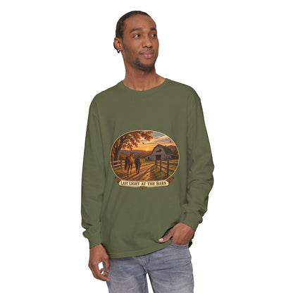 Last Light at the Barn Long Sleeve – Garment-Dyed Farm Tee