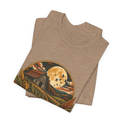 Harvest Moon Barn Tee – Vintage Autumn Farm Graphic