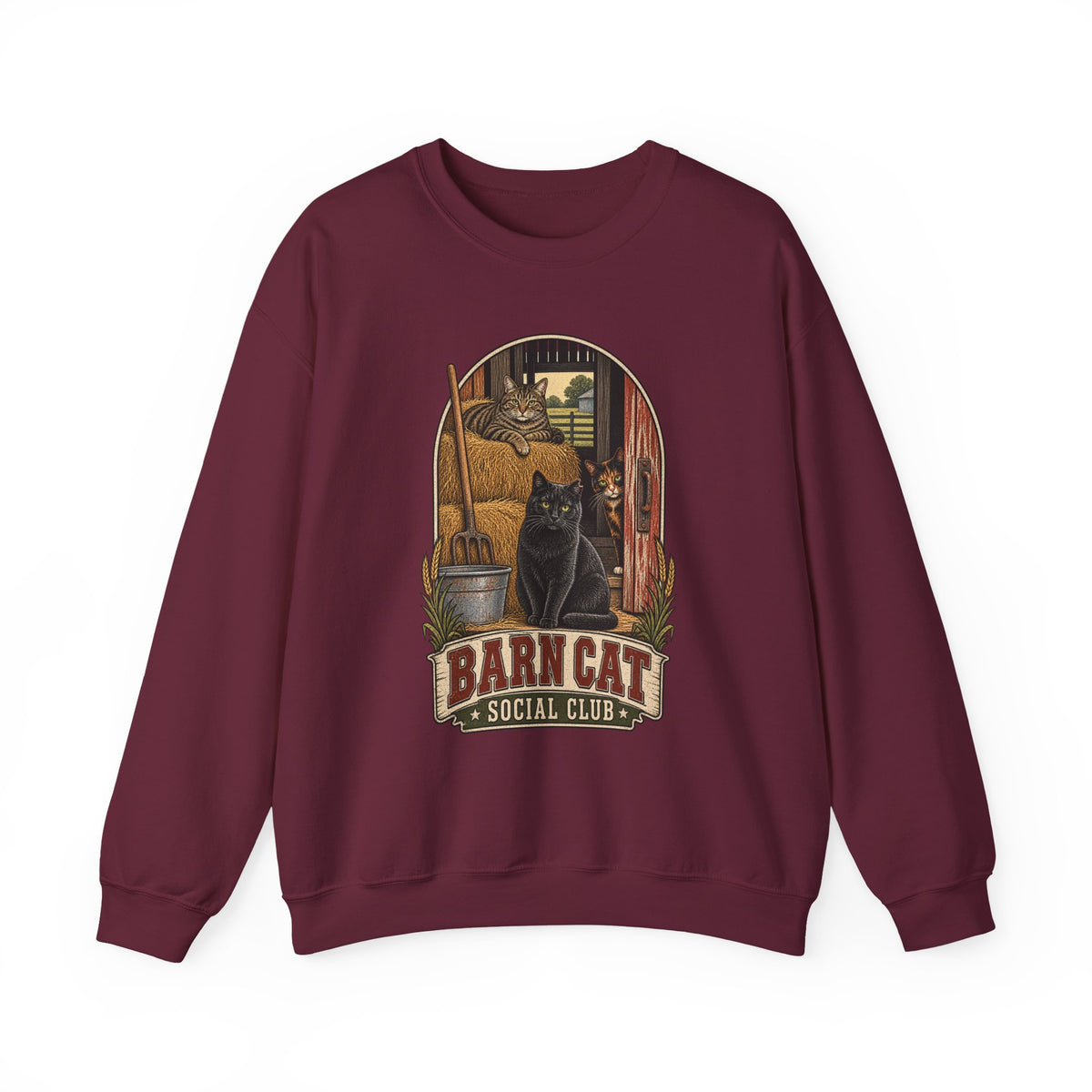 Barn Cat Social Club Crewneck – Vintage Farm Sweatshirt