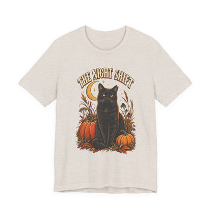 The Night Shift Barn Cat Tee – Vintage Fall Graphic