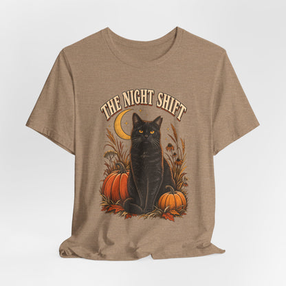The Night Shift Barn Cat Tee – Vintage Fall Graphic
