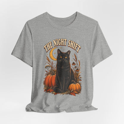 The Night Shift Barn Cat Tee – Vintage Fall Graphic