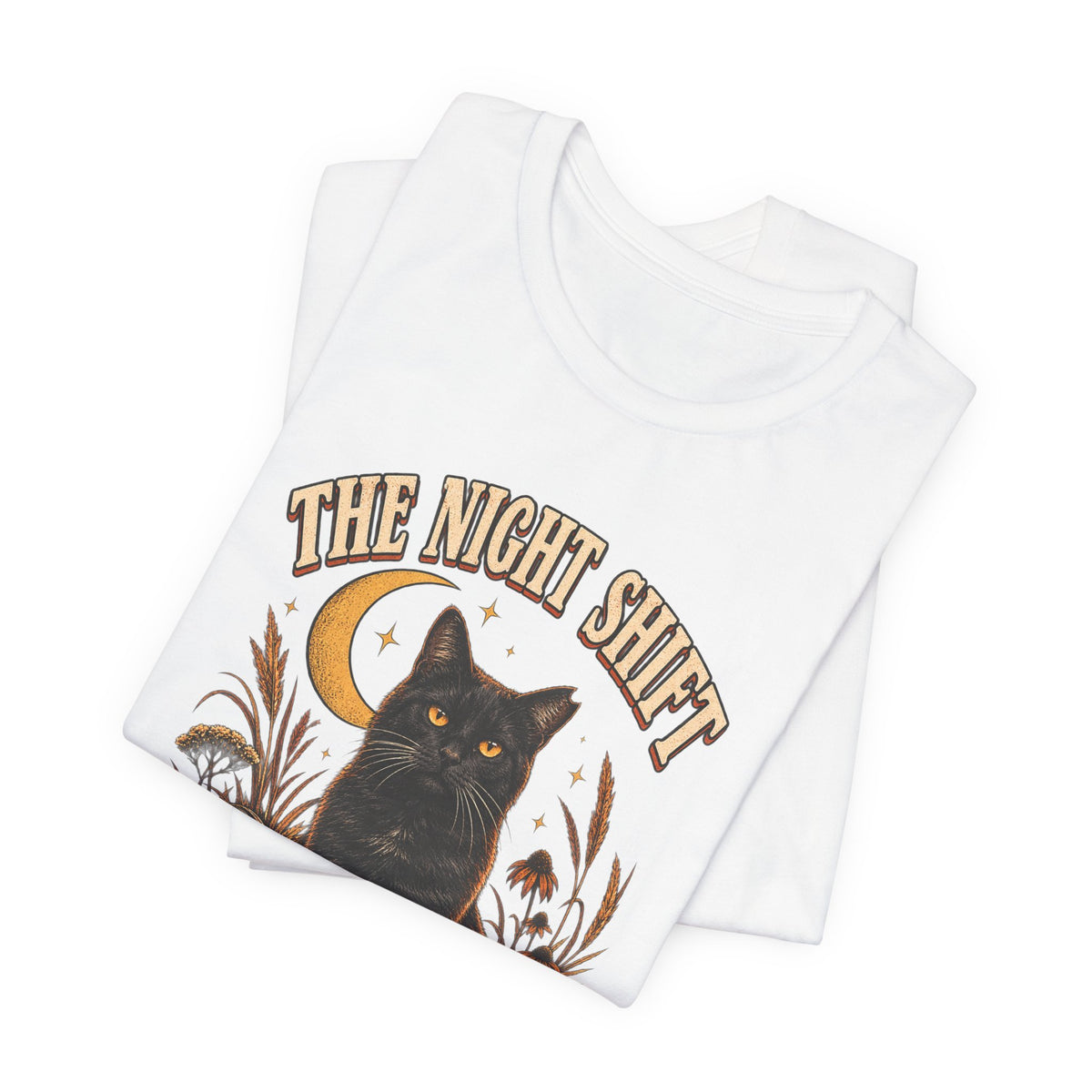 The Night Shift Barn Cat Tee – Vintage Fall Graphic